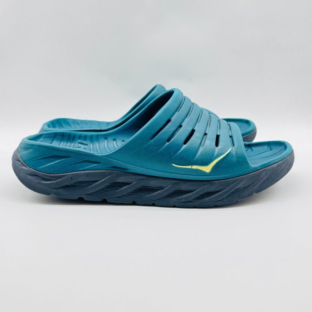 Hoka One One Mens 10 Blue Sandals Casual Comfort Ora Recovery Slides Shoes